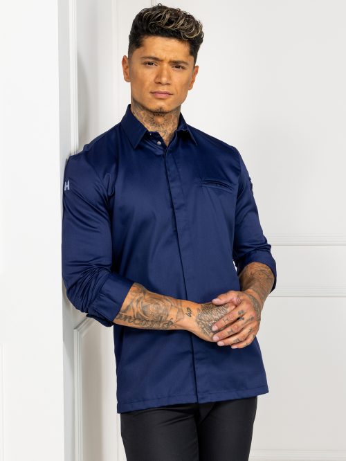 Oblečenie pre barmanov a čašníkov, exkluzívna košeľa Angelo patriot blue - Le Nouveau Chef Oblečenie pre barmanov a čašníkov, exkluzívna košeľa Angelo patriot blue - Le Nouveau Chef