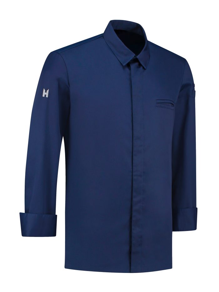 Oblečenie pre barmanov a čašníkov, exkluzívna košeľa Angelo patriot blue - Le Nouveau Chef