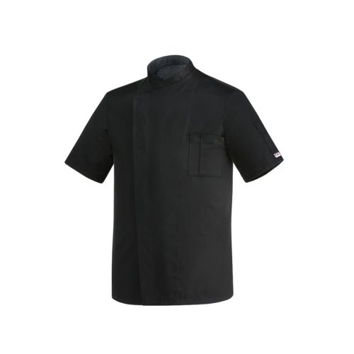 Kuchárske oblečenie rondon Egochef Ottavio – farba čierna dlhý rukáv 65% polyester-35% bavlna